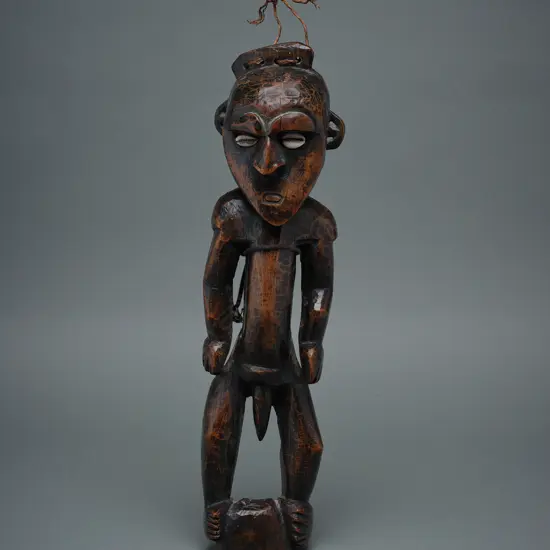African wooden male figure,